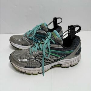 Saucony Women's Silver and Teal Running Shoes Size 9